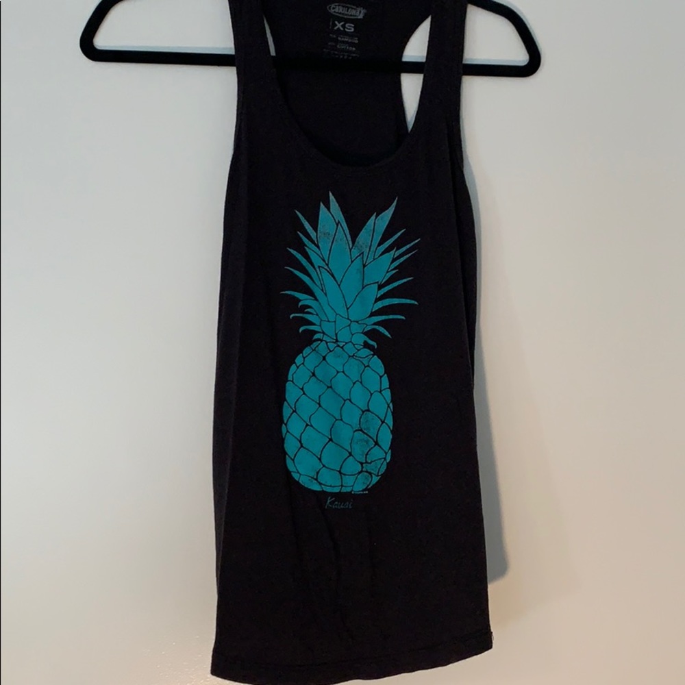 Bamboo cotton Teal pineapple tank